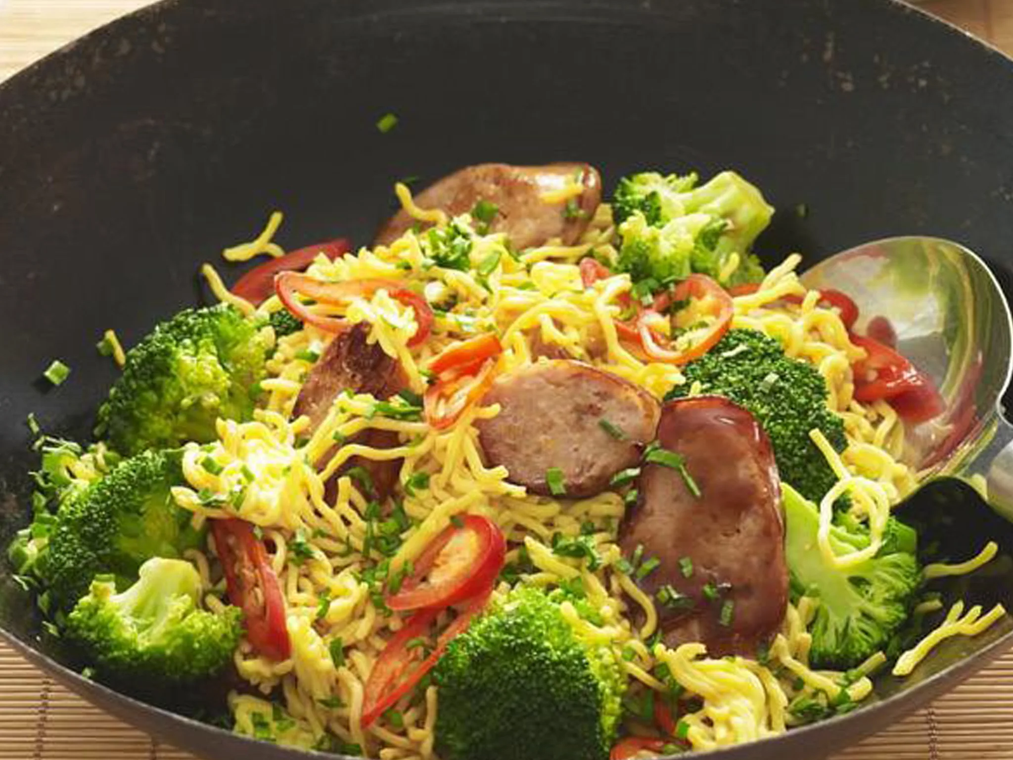 PORK SAUSAGE & BROCCOLI STIR-FRY