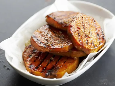 barbecued kumara slices