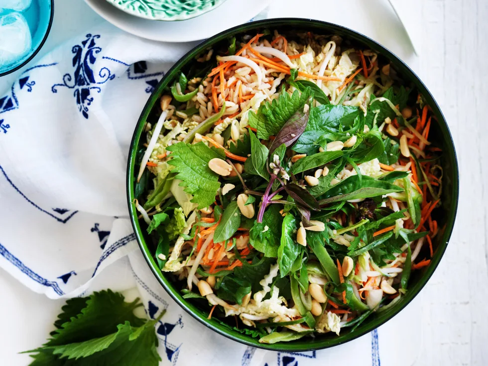 crunchy asian rice salad