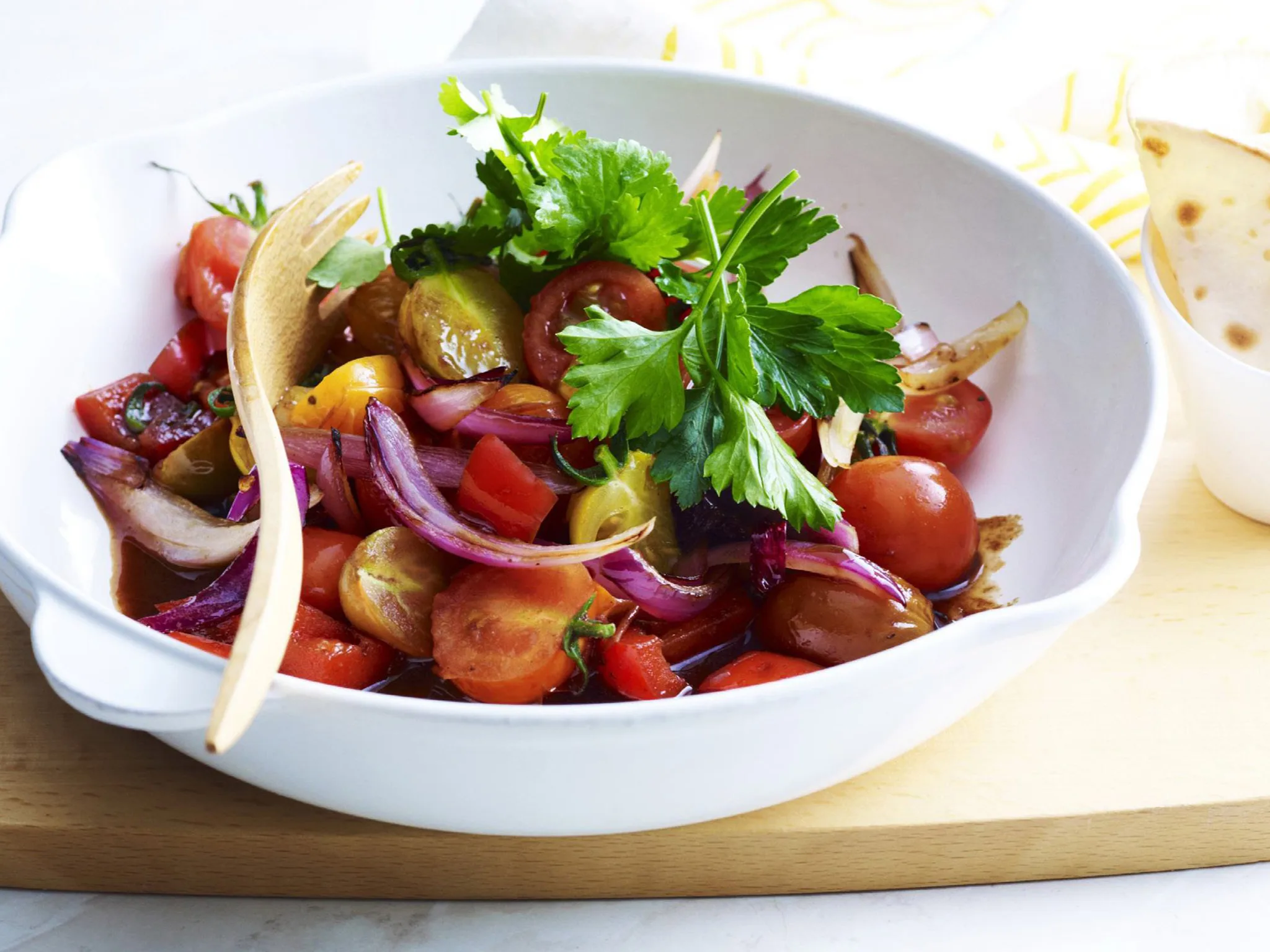 chunky mexican-style salsa with tortillas