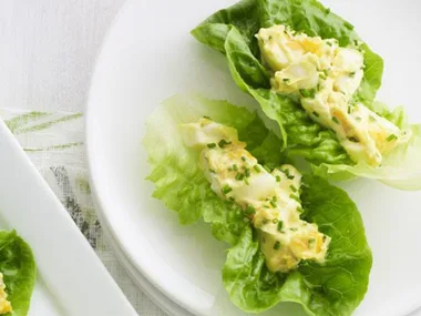 baby cos with curried egg