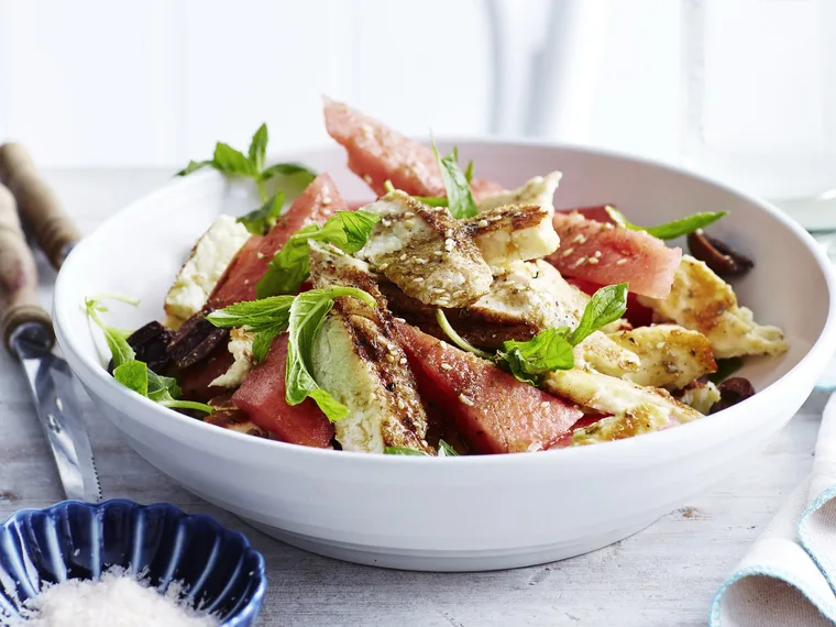 ZA&acute;ATAR CHICKEN WITH HALOUMI & WATERMELON SALAD