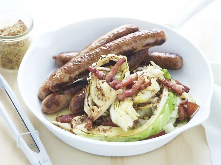 BRATWURST WITH CABBAGE & SPECK