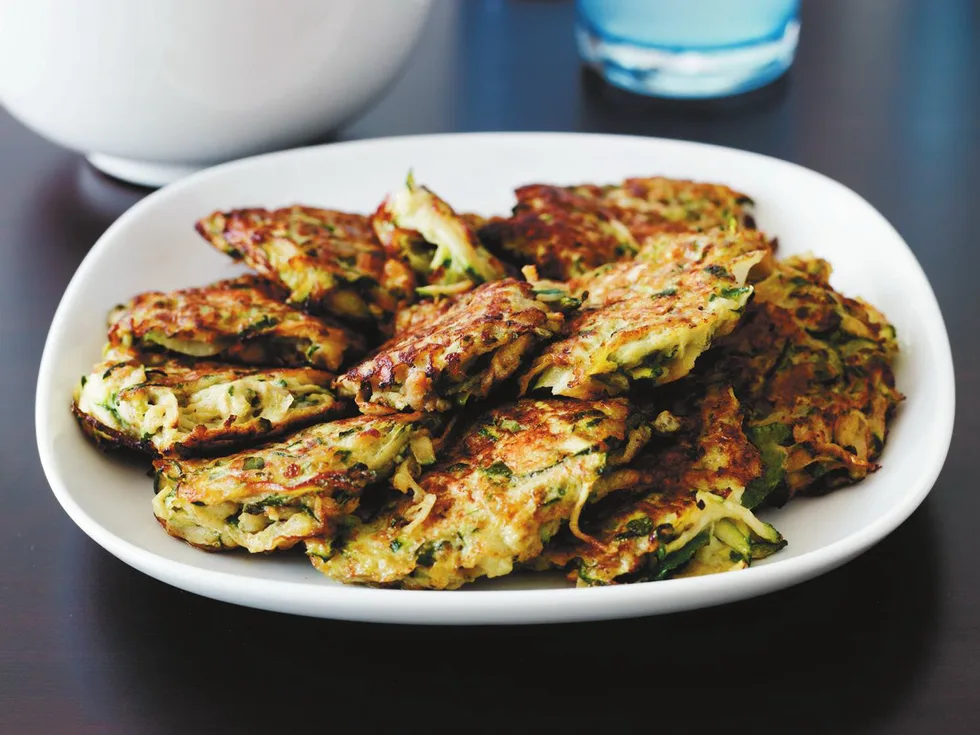 zucchini fritters with tzatziki