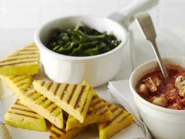 polenta with quick spinach sauté
