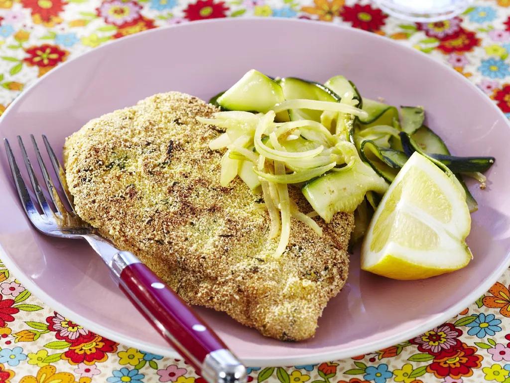 polenta-coated chicken