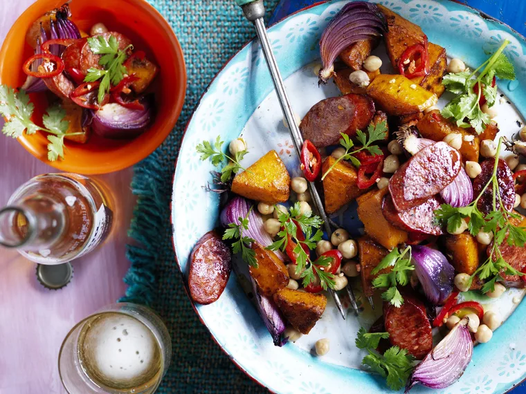 CHORIZO, CHICKPEA AND PUMPKIN SALAD