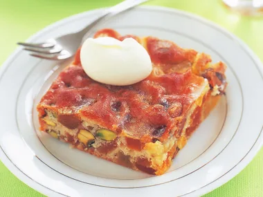 glace fruit slice with limoncello cream