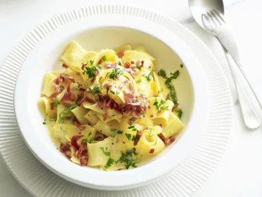 pappardelle carbonara creamy pasta recipe