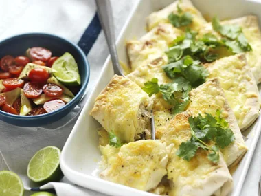 CREAMY CHICKEN & CORN BURRITOS