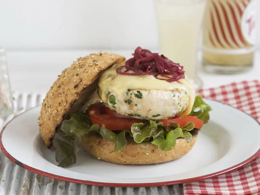 Turkey burger with cranberry onions | Women's Weekly Food