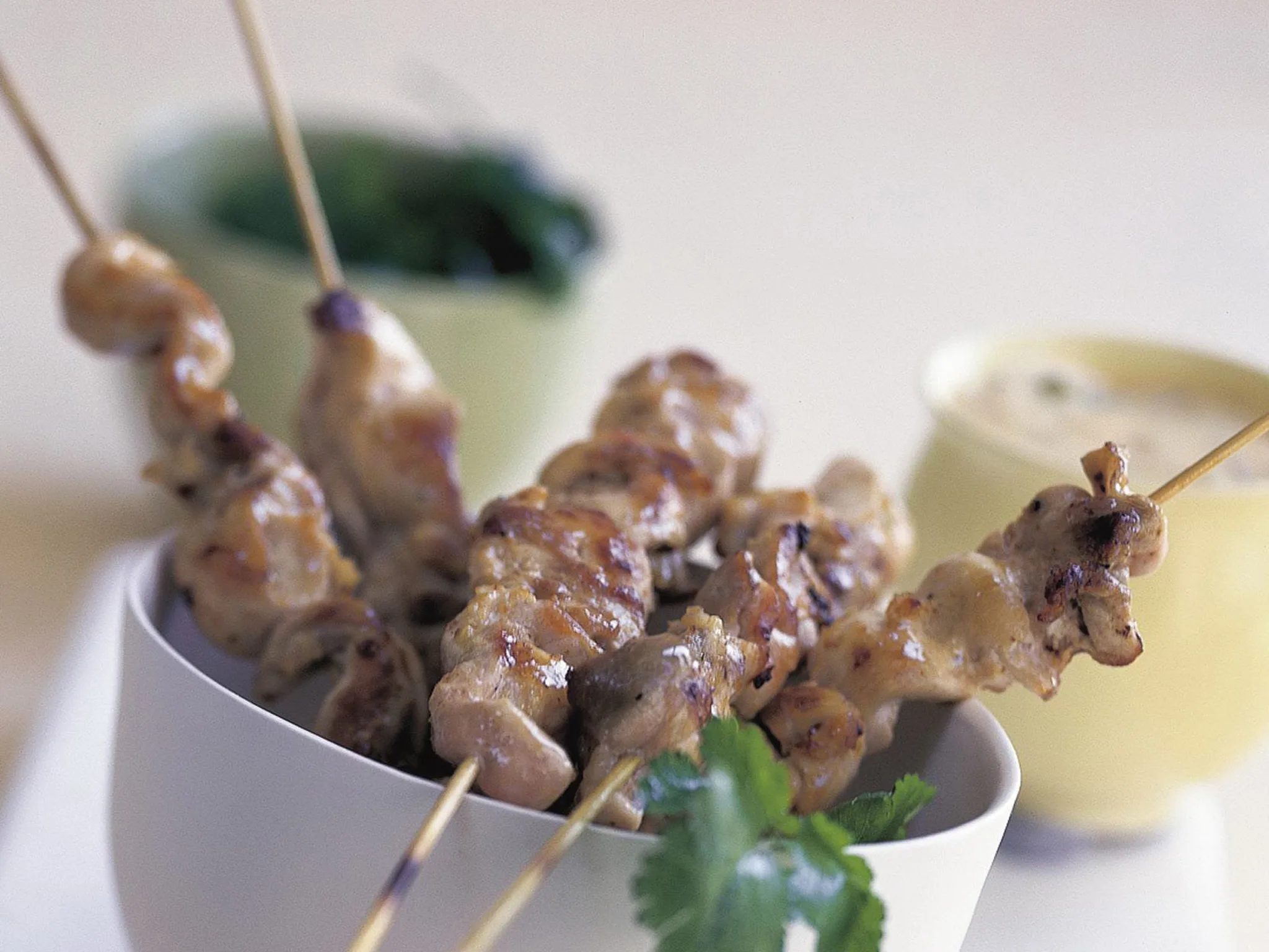 Chicken skewers with chilli garlic mayonnaise