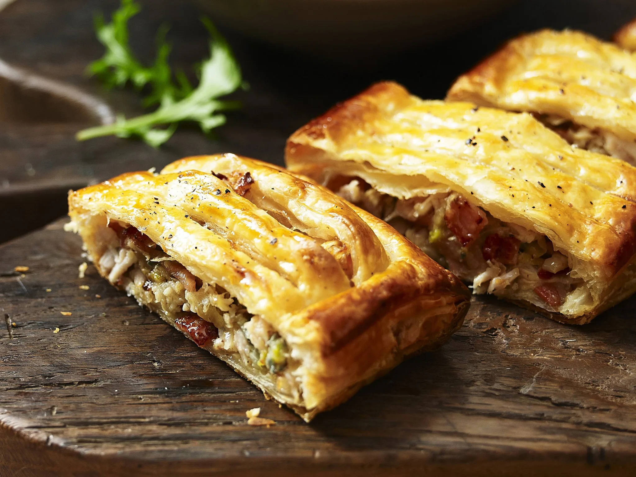 chicken, bacon and blue cheese jalousie