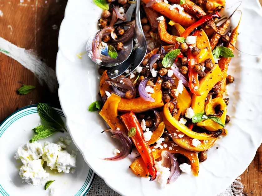 Za'atar Spiced Chickpea Salad with Feta and Mint