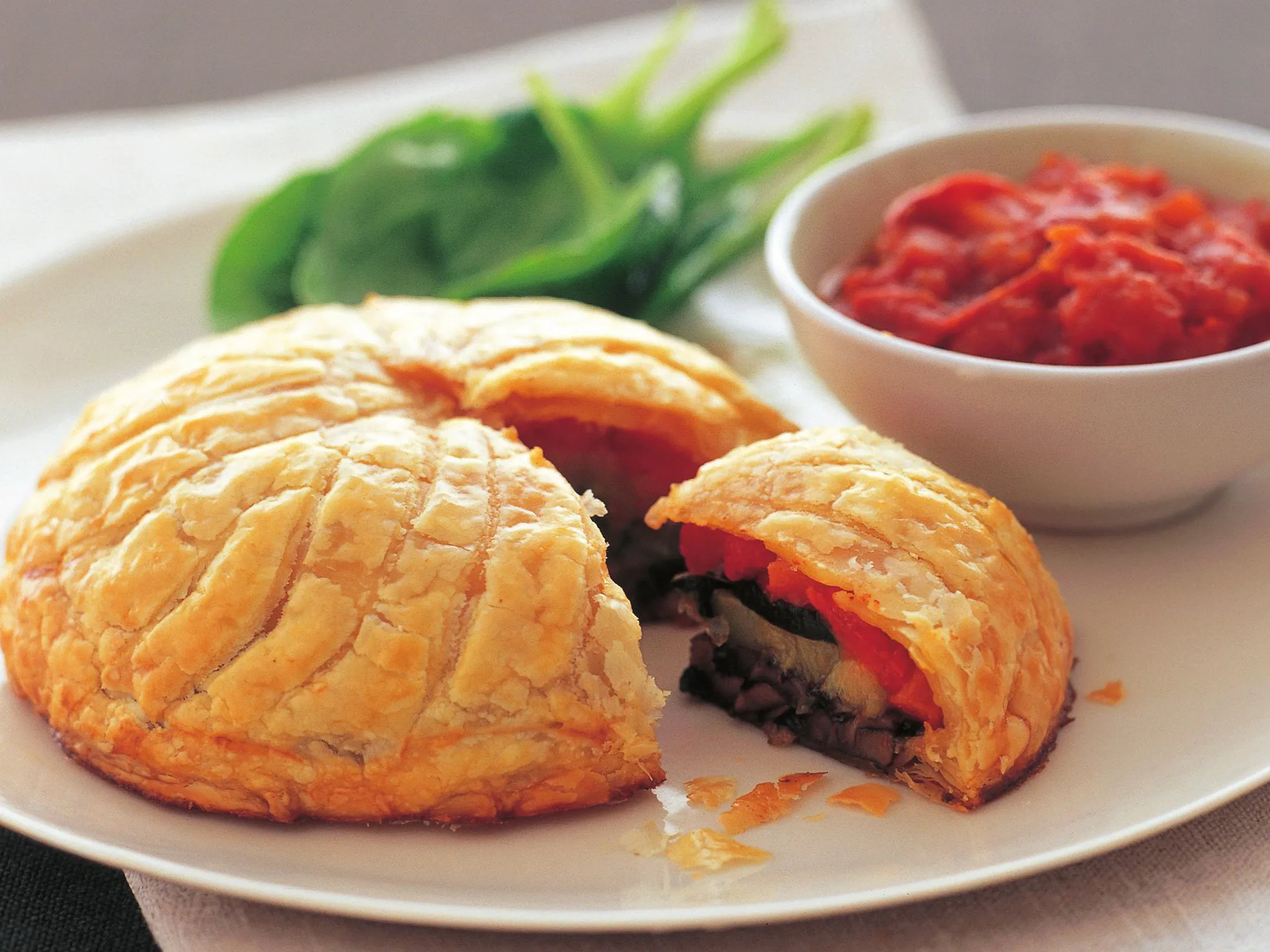 VEGETABLE PITHIVIERS WITH TOMATO SAUCE