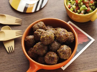 veal meatballs with gazpacho salsa