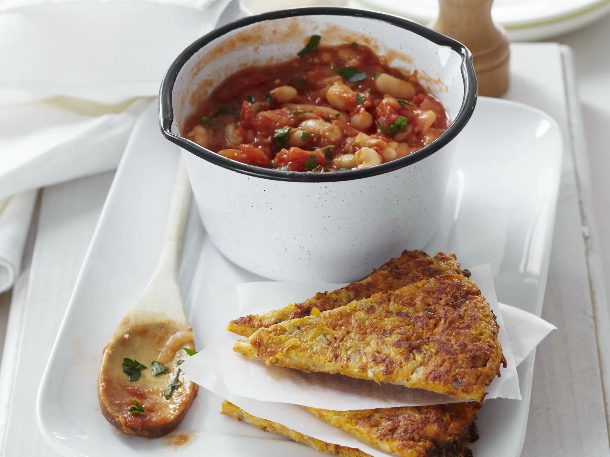 oven-baked rösti with breakfast beans