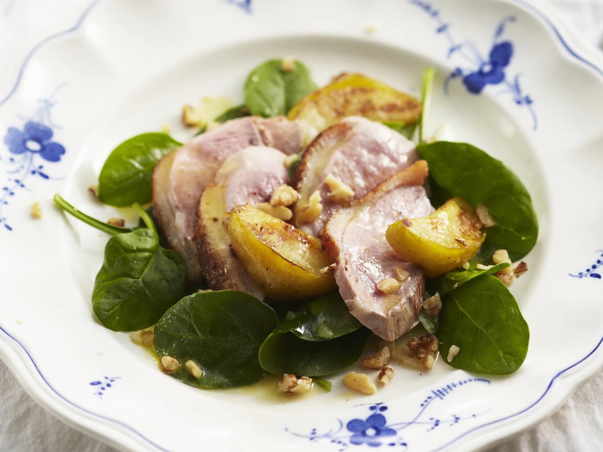 WARM DUCK, Apple and Walnut Salad