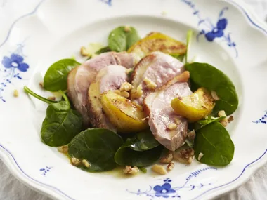 WARM DUCK, Apple and Walnut Salad