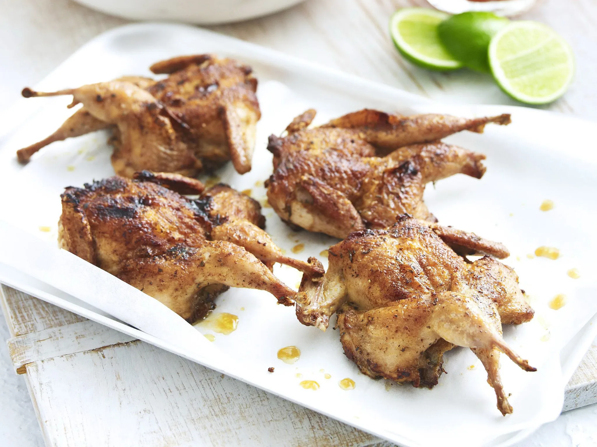 quails with creamed corn