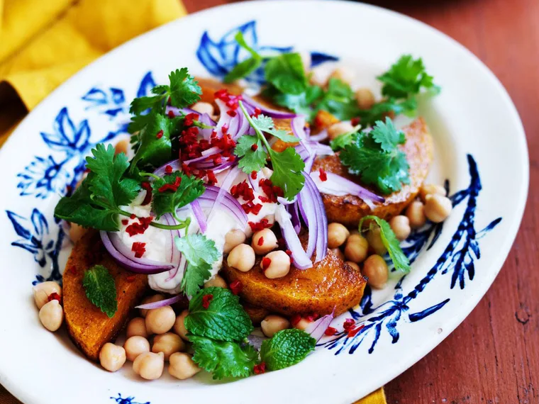 moroccan pumpkin and chickpea salad