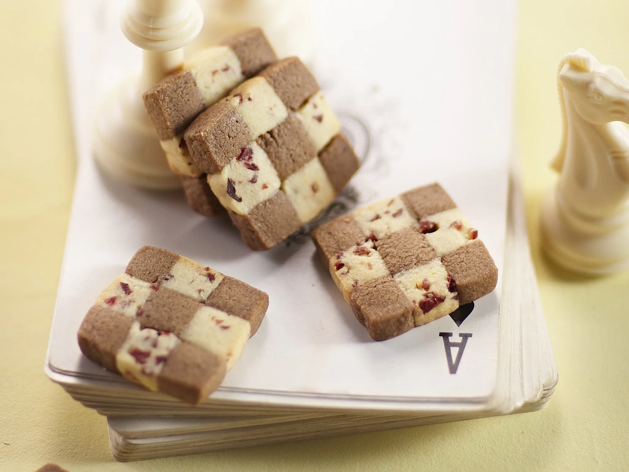 chocolate and craisin checkerboards