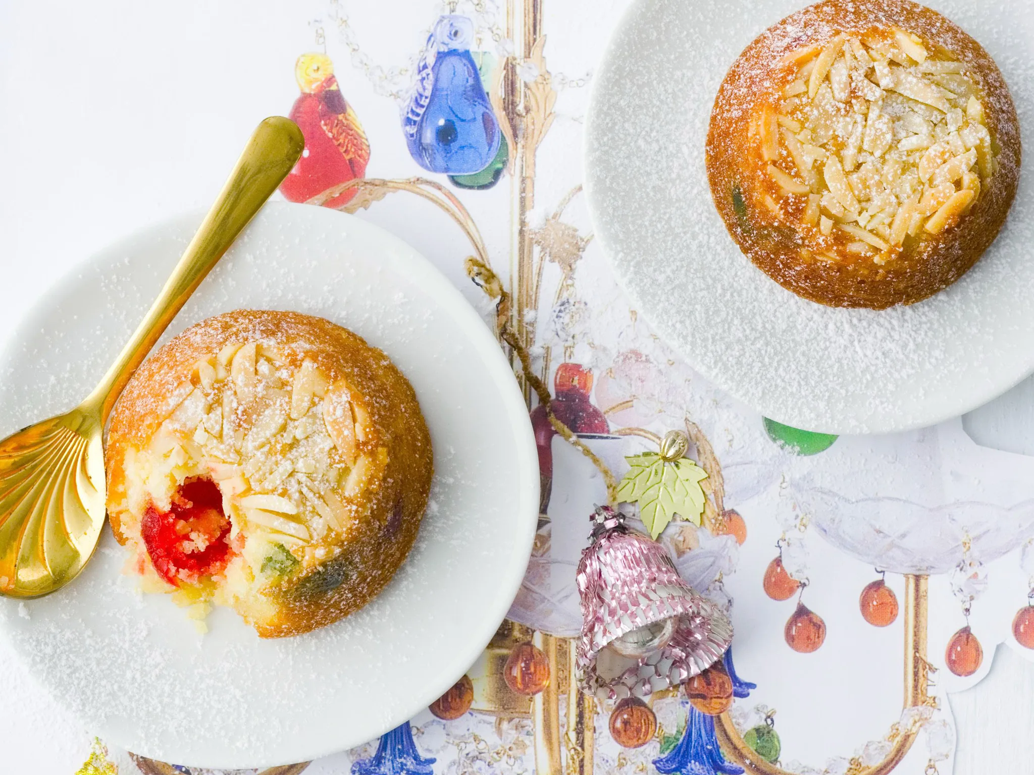 glacé fruit cakes with ginger syrup