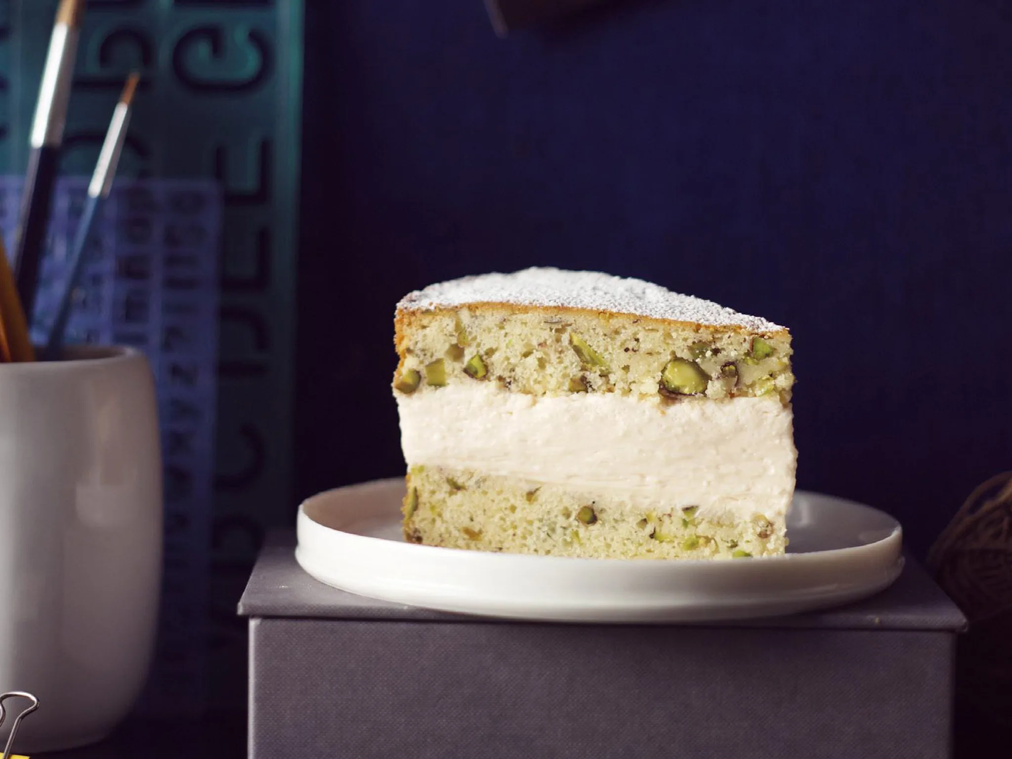 rose water and pistachio cheesecake