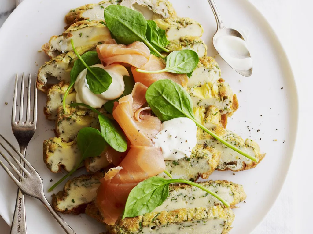 BASIL FRITTATA WITH SMOKED SALMON