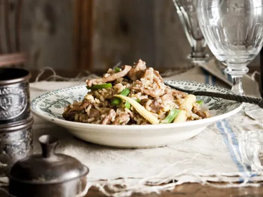 five-spice chicken with brown rice
