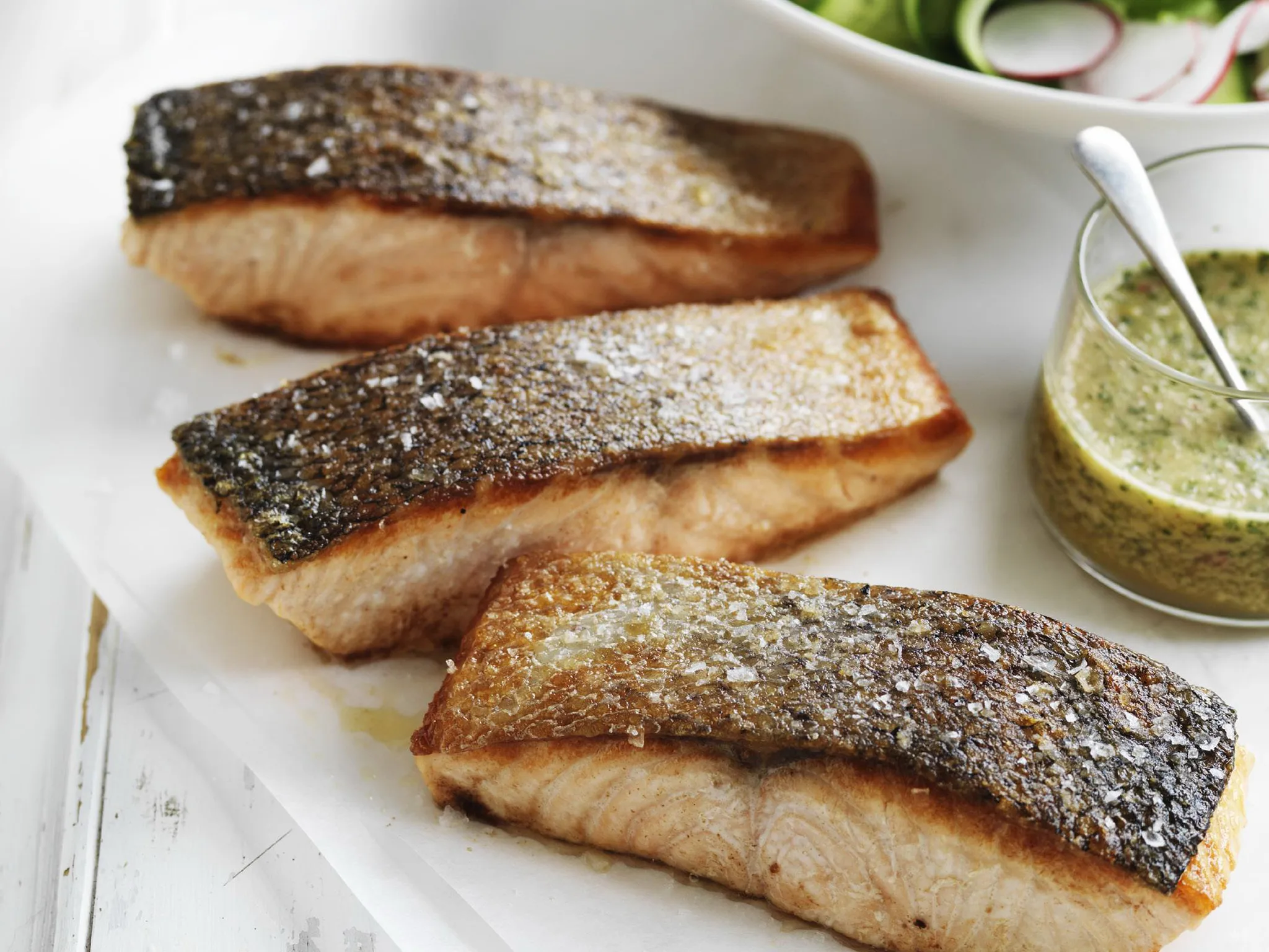 SALMON WITH NAM JIM & CUCUMBER SALAD