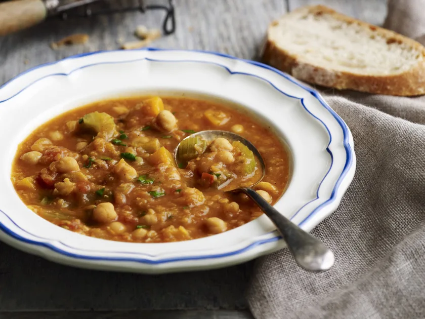 Pressure-Cooker Spicy Chickpea and Lentil Soup