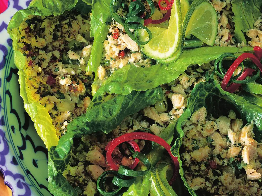 chicken and toasted rice salad