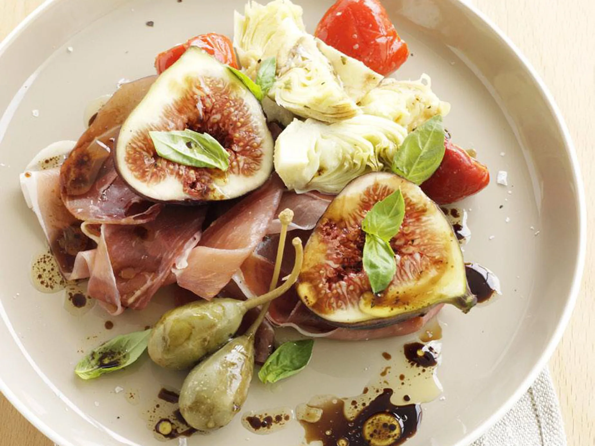 fig, prosciutto and antipasti salad