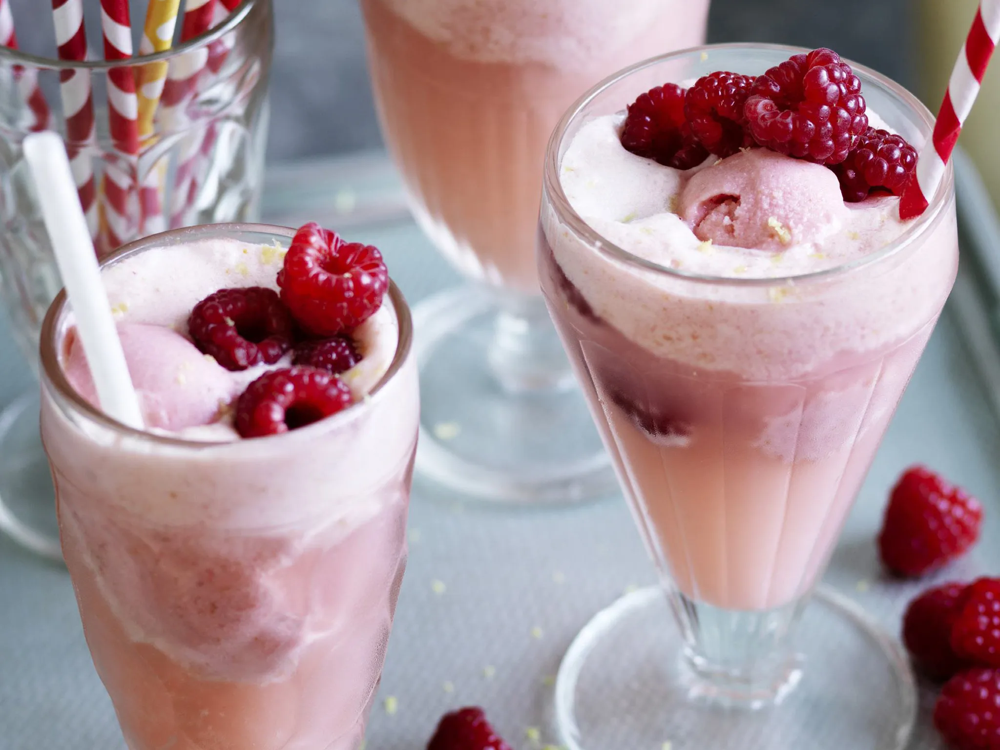 Orange RASPBERRY sherbet float