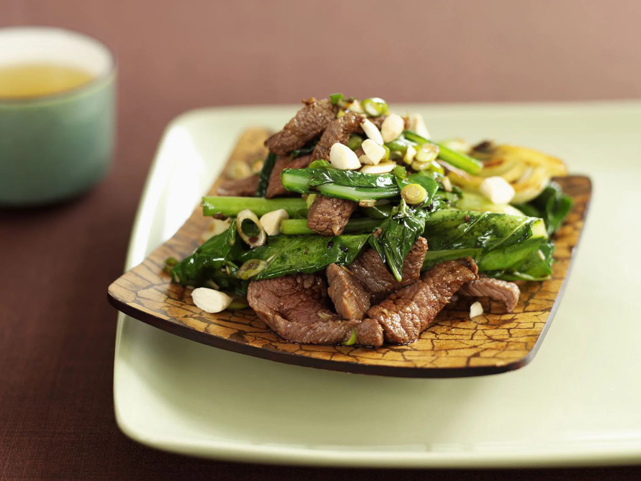 lemon veal with asian greens