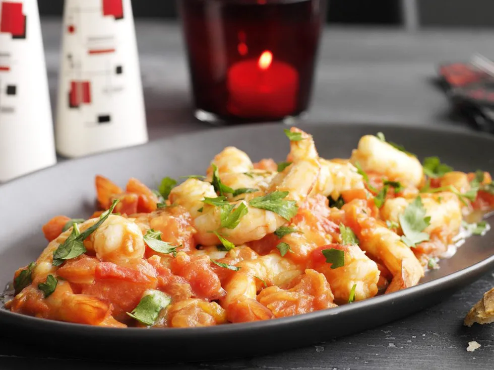 Prawns with fresh tomato sauce