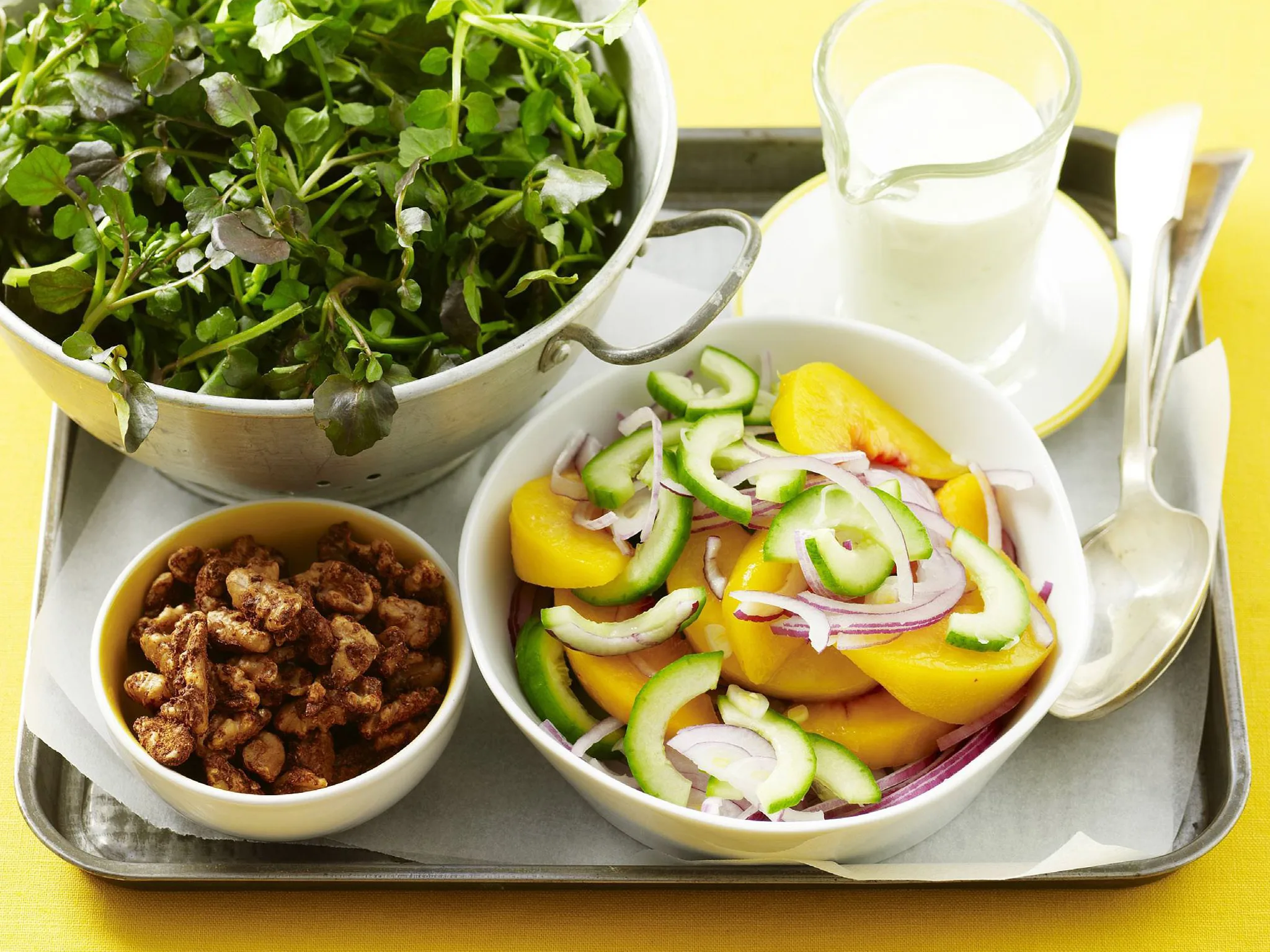 PEACH, WATERCRESS AND SPICED WALNUT SALAD