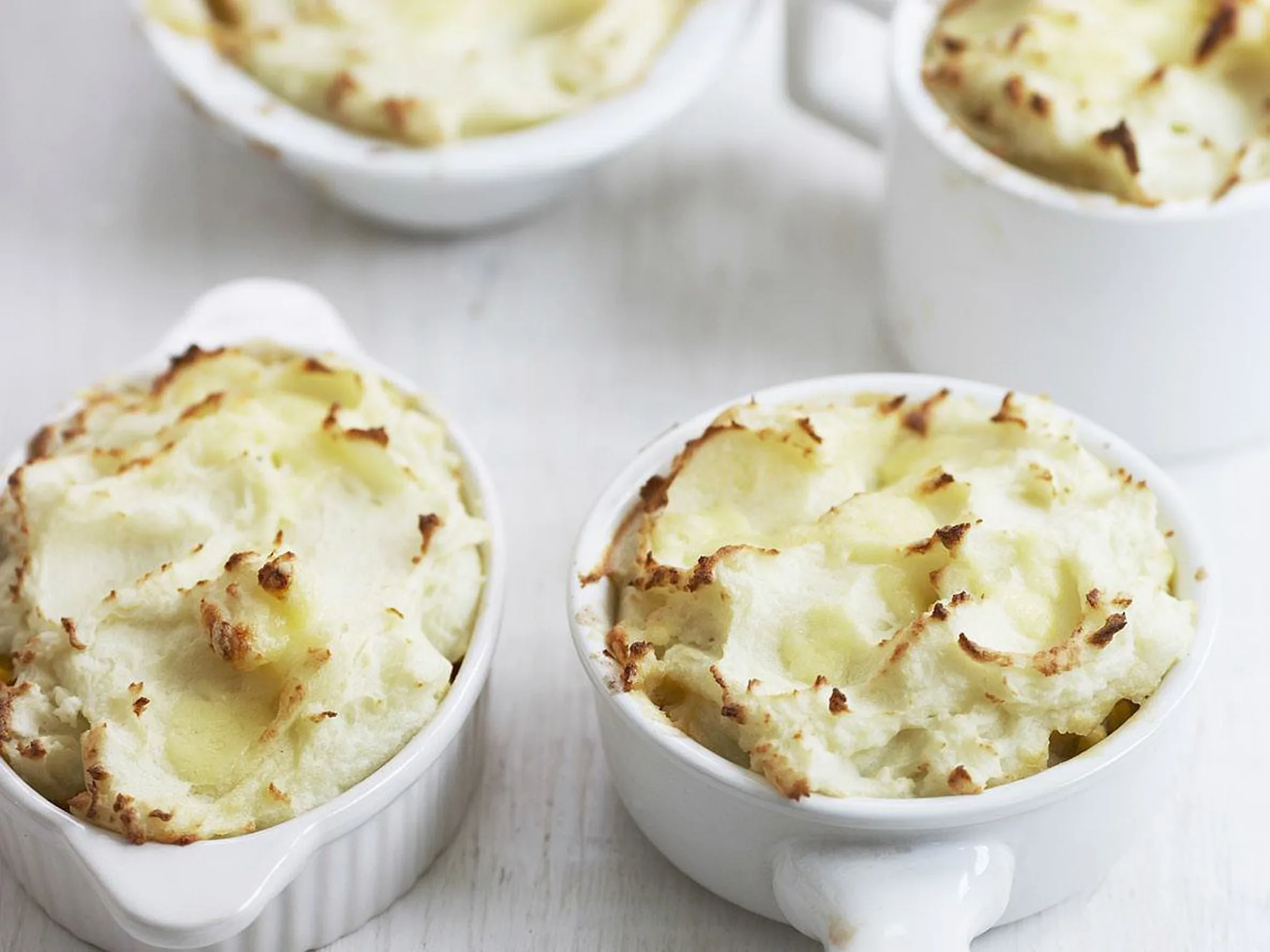 corn, mushroom, capsicum and potato puddings