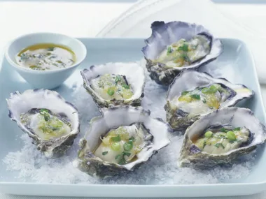 Oysters with lime and coriander
