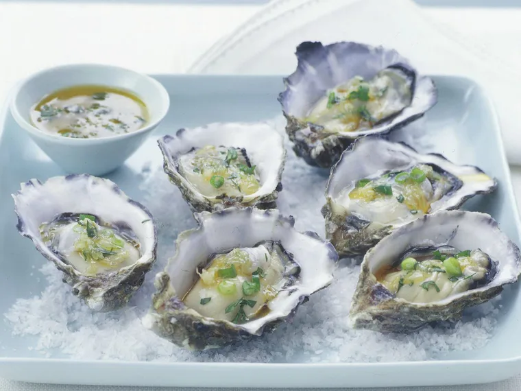 Oysters with lime and coriander