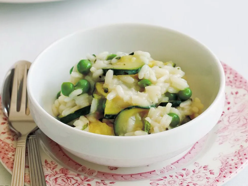 zucchini, pea and mint risotto