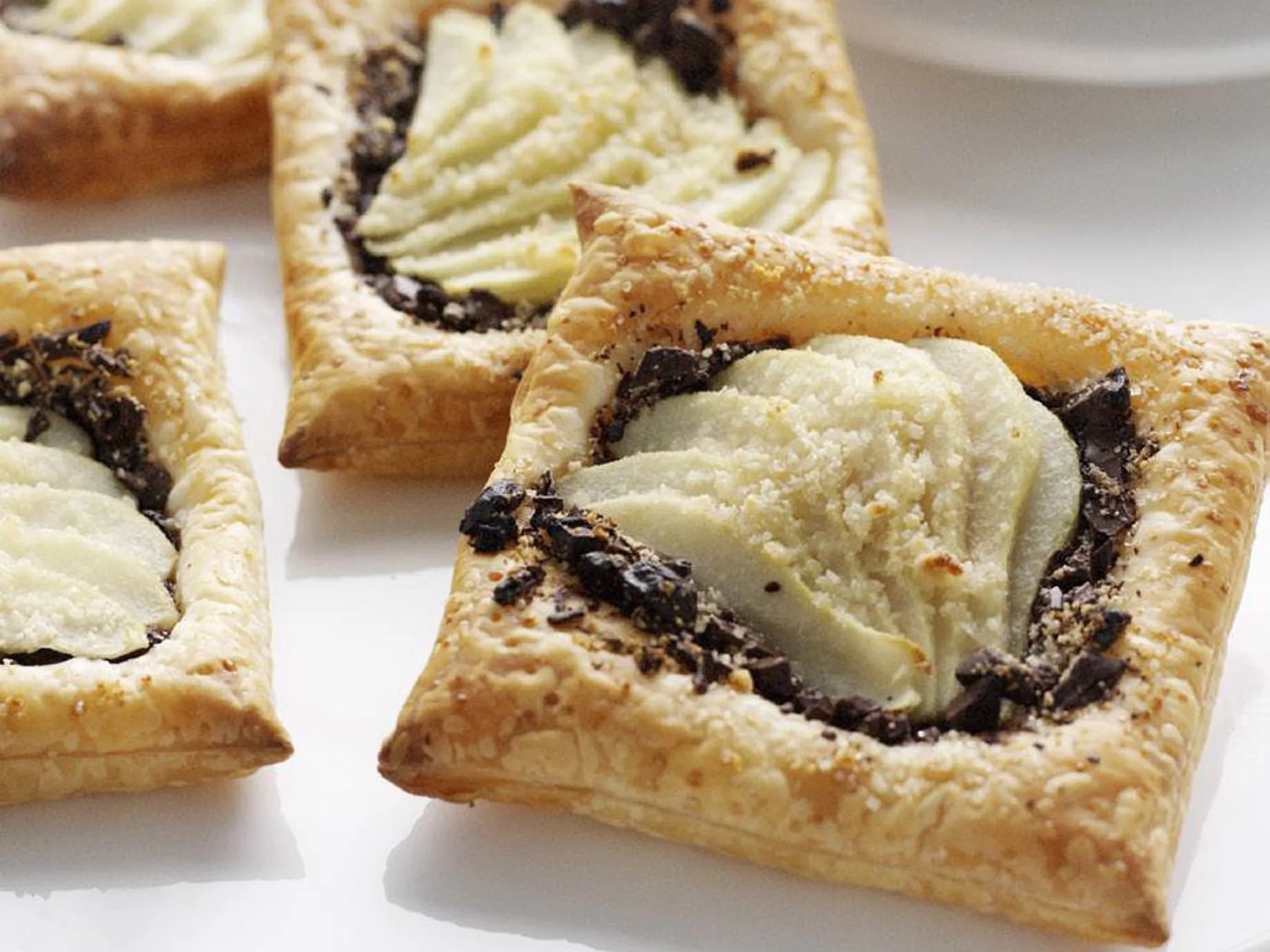 pear, chocolate and almond galette