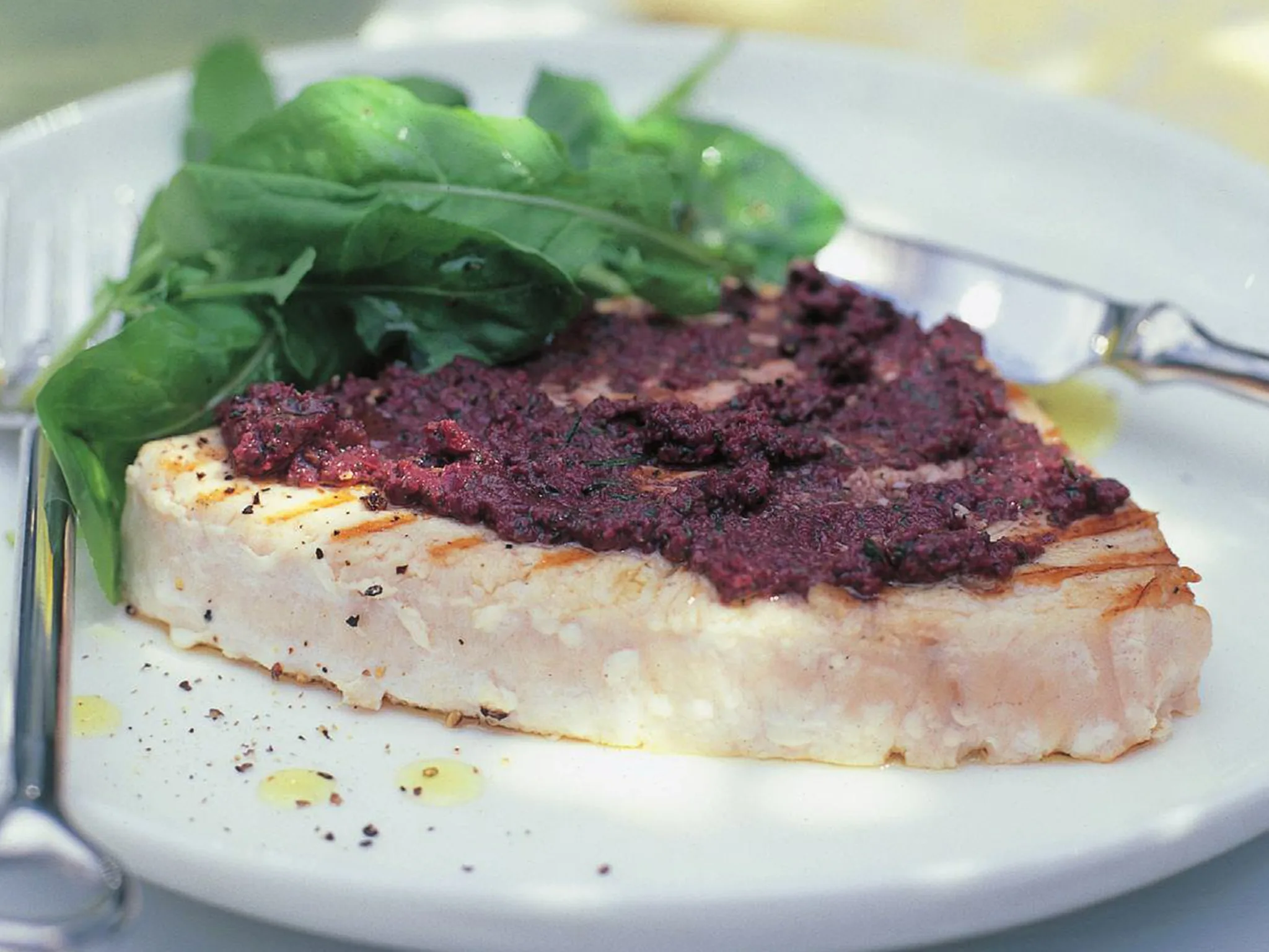swordfish with olive paste