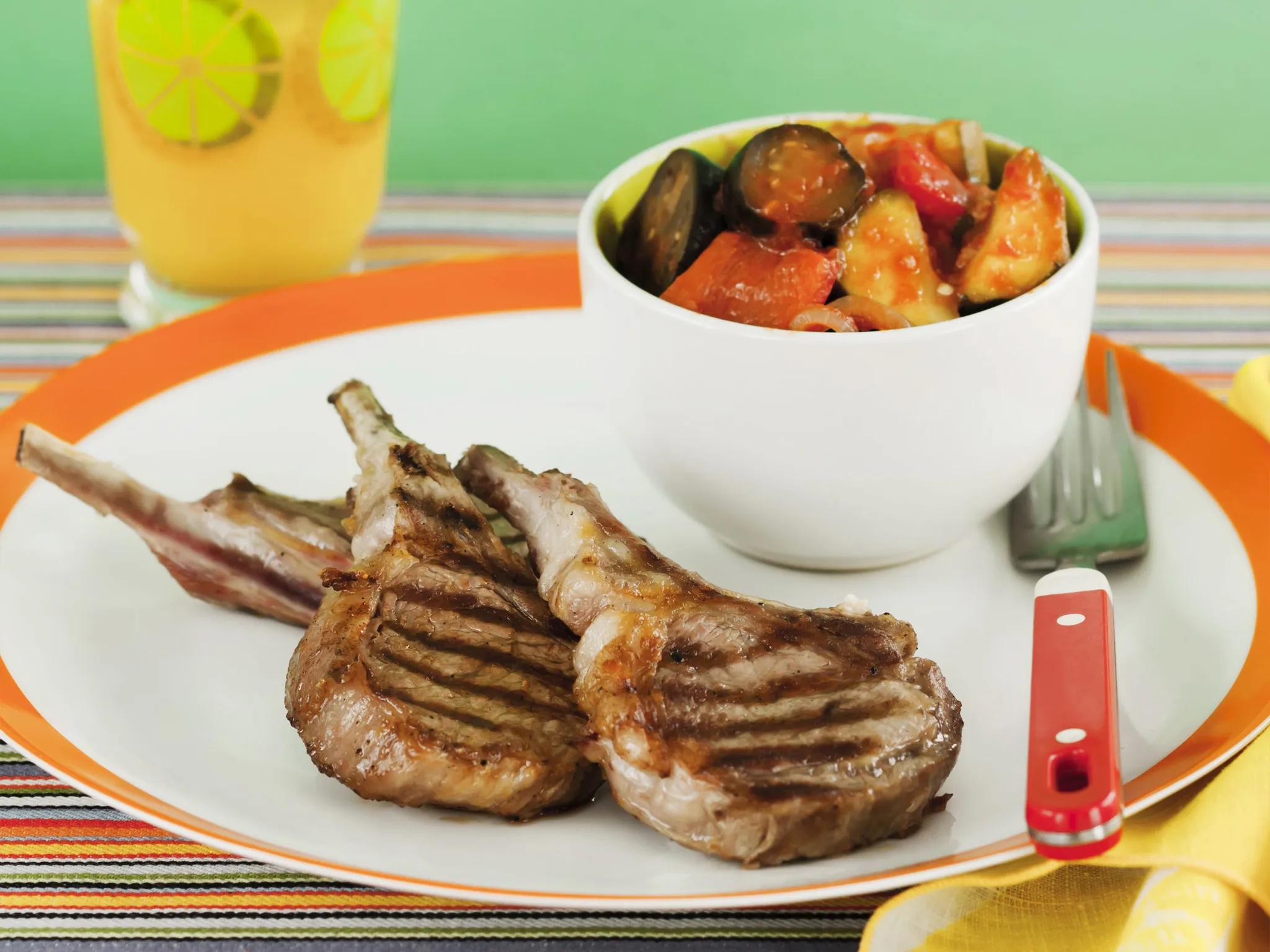 lamb cutlets with ratatouille