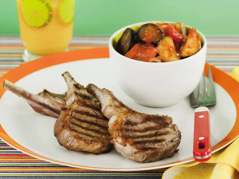 lamb cutlets with ratatouille