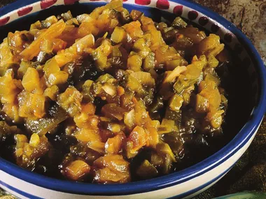 spicy   green tomato relish