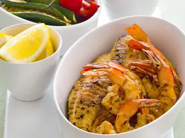 spanish-style barbecued seafood with aïoli