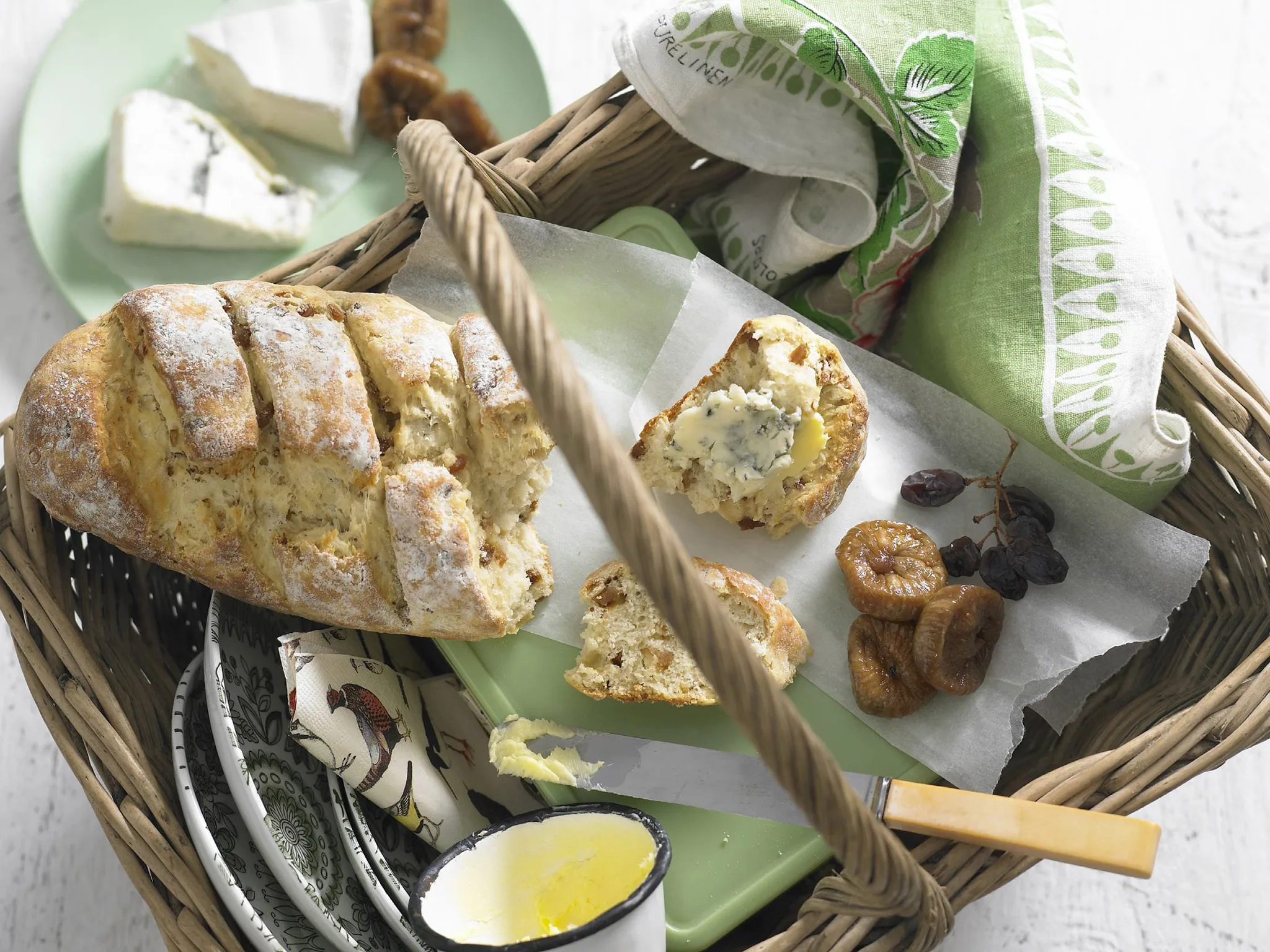 honey and fig damper with cheese selection