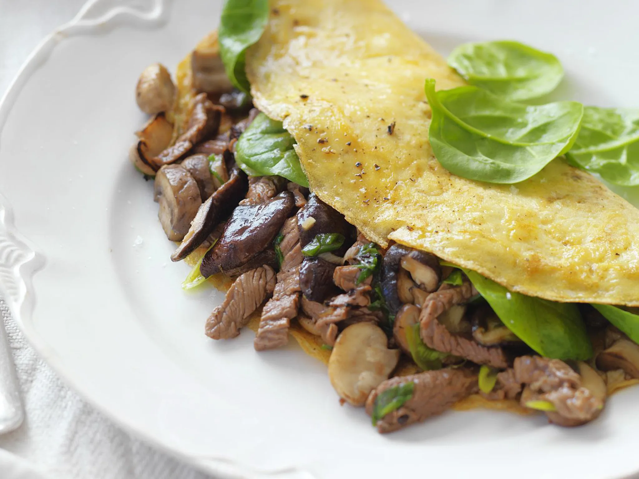 beef and mushroom omelette